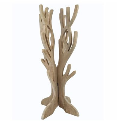 Coco Papaya Arbre à Bijoux pour Colliers, Bracelets, Montres - Bois Massif Brut