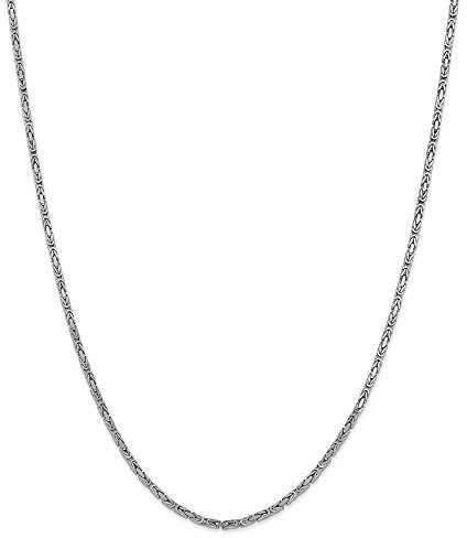 Diamond2Deal Königskette aus 14 Karat und 2 mm Weißgold, 40,6 cm, 42, Metall, Kein Edelstein