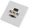 HDMI USB VGA Three-in-one Integrated Multimedia Wall Panel Audio Video Adapter Jack Wiring Plug Outlet Socket Distribution and Organization Multimedia Wall Plates Socket Panel 85 * 85 mm