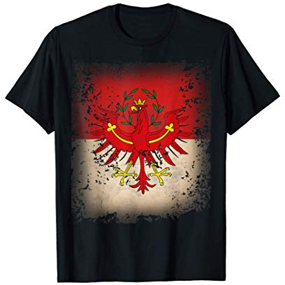 Tirol Fahne Flagge mit Tiroler Adler Retro Herren Damen T-Shirt