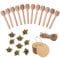 Super Idee 25stk. Vintage Bronze Biene mit Ösen+25stk. Holz Honiglöffel+25stk. Kraftpapier Etiketten+10m Bastelschnur für Honiggläser Gläser Deko DIY als Gastgeschenk bei Hochzeit Taufe Dankeschön