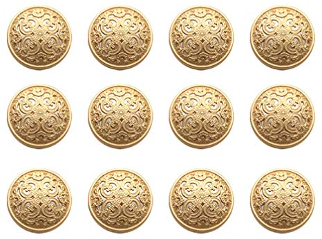 30 Stücke Vintage Antike Metall Blazer Knöpfe Mit Schaft für Mäntel, Jacken, Hemden, Anzüge, Hosen - Runde Nähknöpfe für DIY Handwerk 25Mm (Golden)