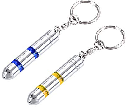 sourcing map 1 Satz Antistatischer Schlüsselanhänger Menschlicher Körper/Auto Static-Eliminator Sekundär Elektrizität Entladung ESD Schlüsselring, Oberfläche Verchromt, Magnetkopf. Blau Gelb