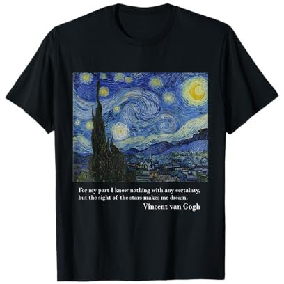 Nuit étoilée de Vincent van Gogh | Peinture célèbre T-Shirt