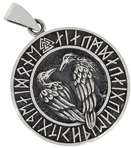 AFP Anhänger Odins Raben Runen 925 Sterling Silber AS-798