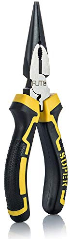 Long nose pliers, 6 inches, chrome vanadium steel, forged