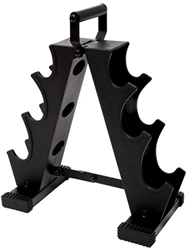 Signature Fitness BalanceFrom Support d'haltères pliable en acier massif avec poignée, cadre en A, capacité de 68 kg