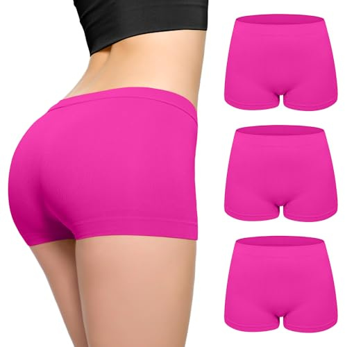 Love My Fashions ® Confezione da 3 boxer da donna in microfibra a vita alta, senza cuciture, elasticizzati, copertura completa, biancheria intima da donna