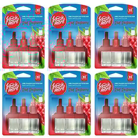 Fresh & More Nachfüller 6x 20ml Red Rasperry, Nachfüllflakons kompatibel mit 3Volution Duftstecker
