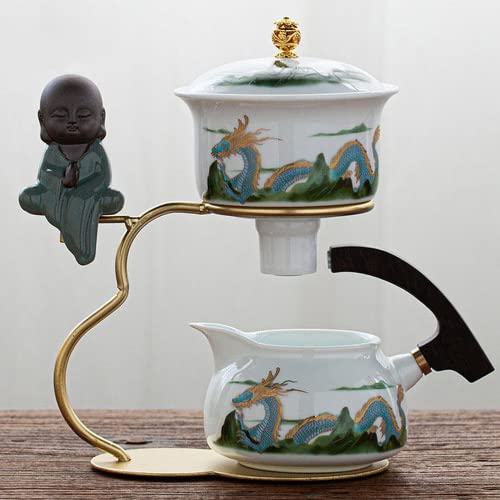 XIALON Service à thé magnétique semi-automatique en céramique - Théière anti-brûlure