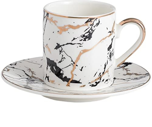 Tasseà café en Porcelaine Tasse et plat doré mini céramique tasse de café soucoupe maison cuisine restaurant table de vaisselle Tasses & Soucoupes Maison & Jardin Coupes pas cher Coupes & SaucersHigh
