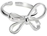 WLLDDDIU Ringe Frauen,Ring Aus 925Er Sterlingsilber, Elegante Schleife, Einfache, Einzigartige Mode, Exquisite, Offene, Verstellbare Ringe, Schmuckgeschenke Für Jungen, Mädchen, Männer, Frauen