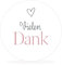 White&ivory, 50x runde Aufkleber, Sticker vielen Dank | stilvolles Design: herz, rosa | 4cm Durchmesser | selbstklebend | Gastgeschenke für Hochzeit Taufe Geburtstag