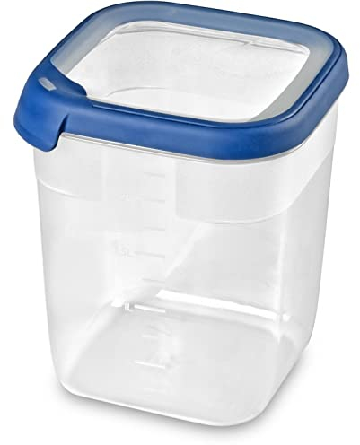 CURVER Boîte Alimentaire carrée Multi Usage 2,6L en polypropylène 100% recyclé, 15x15x18,1 cm, adapté au Micro-Ondes, Lave-Vaisselle, Congélateur- Bleu, pour la Cuisine