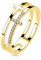 Treuheld® Doppelter Ring mit Kreuz und Kristallen | Farbe: Gold - Größe: 54