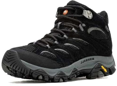 Merrell Women's Moab 3 Mid GTX Waterproof Walking Boot, Black/Grey, UK 8.5
