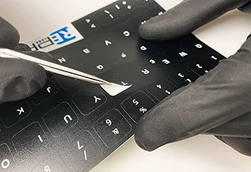 Aufkleber für Tastatur-Aufkleber, tragbar, schwarzes Notebook, zur Verwandlung von Layout in Italienisch, Aufkleber 13 mm für Buchstaben, F2 ECC FN),Regeneriert Ihren Computer!