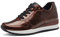 MARCO TOZZI Damen Sneaker flach aus Kunstleder zum Schnüren, Braun (Bronce Pat.Com), 41