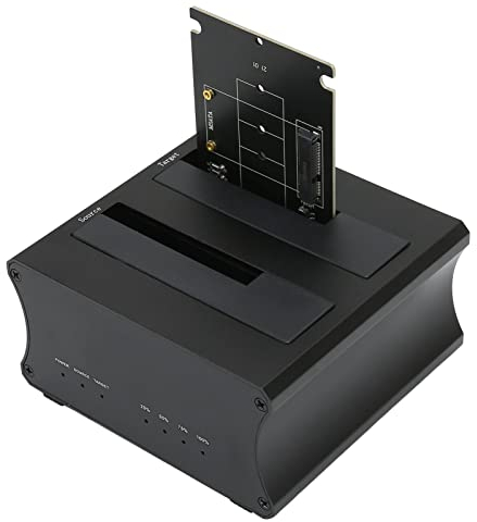 USB3.0 Externe Festplatte Dockingstation mit NGFF M.2/mSATA Adapter, Offline Klonfunktion, Plug and Play, one Click OTB Sicherung, 6Gbit/S Dual Bay HDD Dockingstation(EU)