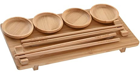 DKD Home Decor Set de Sushi de la Marca, Color Natural, de bambú (35,5 x 36 x 31,5 centímetros)