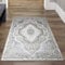 Orient Design Hoch-Tief Effekt Konturenschnitt Teppich verziert Silber glänzend, 80 x 150 cm