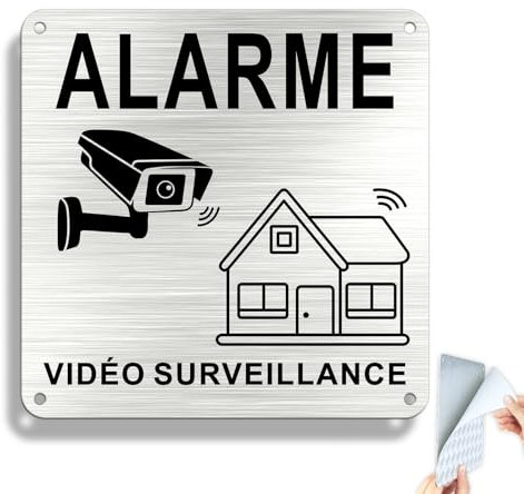 Sinmao - Panel de vigilancia para casa (15 x 15 cm, aluminio cepillado)