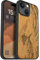 Carveit Magnetic Wood Case for iPhone 15 - Solid Wood & Black Soft TPU Shockproof Protective Cover - Unique Wooden Case Compatible with MagSafe (The Great Wave Off Kanagawa - Cherry)