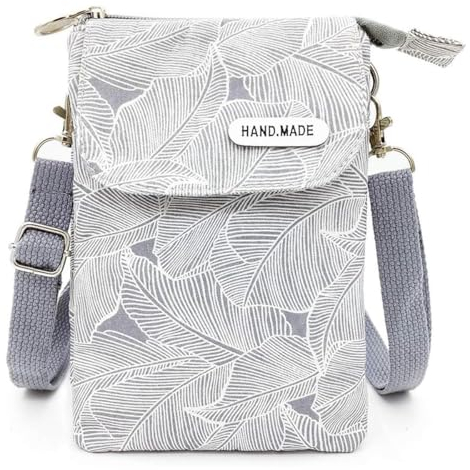 Handytasche Zum Umhängen, Handytasche zum Umhängen Damen, Mini Handy Umhängetasche, Leichte Kompakte Crossbody Umhängetasche Mit Schultergurt, für Alltag Shopping Reisen, Grau