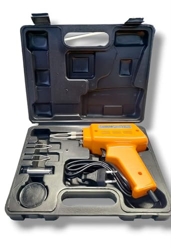 Pistola per saldare 100 watt saldatore istantaneo con valigetta 2 punte stagno e flussante, pistola instantanea