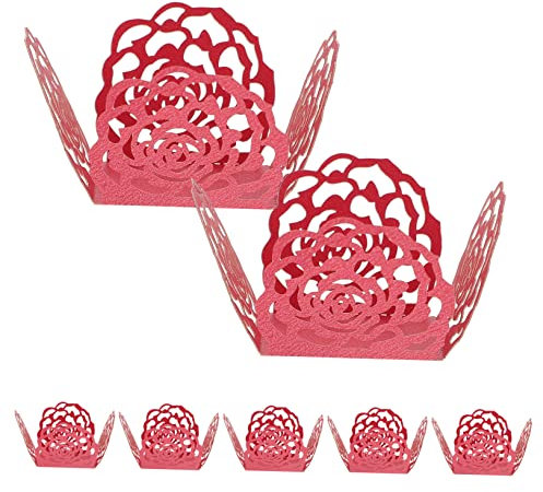 Ciieeo 100pezzi Scatole Per Cioccolatini Con Design Rosa Ritagliato Confezioni Per Dolci e Decorazioni Per Eventi