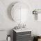 Toshilian Armoire Murale avec Miroir, Meuble de Rangement Salle de Bain Suspendue Armoire de Toilette Armoire de Salle de Bain Miroir Rond et LED Gris 47x47x17,5 cm