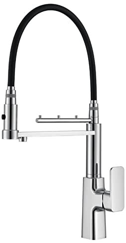 Robinet filtrant 3 voies pour évier de cuisine, mitigeur de cuisine avec douchette extractible, tuyau en silicone noir, mélangeur d'évier de cuisine avec 2 modes de pulvérisation, purificateur d'eau