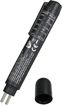 Shkalacar Bremsflüssigkeitstester, Bremsflüssigkeitsprüfer mit 5 LED Anzeigen, Bremsflüssigkeiten Stifttest DOT3 DOT4 DOT5.1 ENV6 ENV4