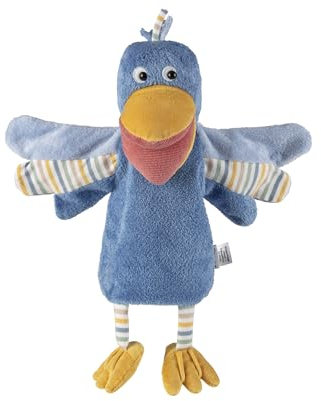 Sterntaler Handpuppe Vogel - weiches Kinder Spielzeug zum Puppentheater, Erzählen, Kuscheln & Sprachförderung – perfekter Spielkamerad & Geschenkidee, hellblau