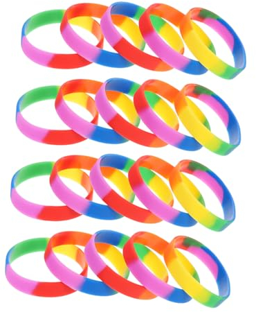 SAFIGLE Regenbogenfarbene Silikonarmbänder, Bunte Handbänder