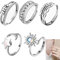 Geaanen 5 PCS Anxiety Ring Stress Angst Ring für Damen Spinning Ring Angst Ring Offener Ringe Fidget Spinner Ringe Silber Damenringe Verstellbare Stapelbare für Stress Abbauen