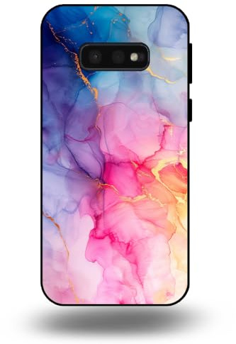 Hülle Passend für Smartphonica Handyhülle passend für Samsung Galaxy S10E mit Marmor Druck - TPU Back Cover Case Marble Design - Regenbogen