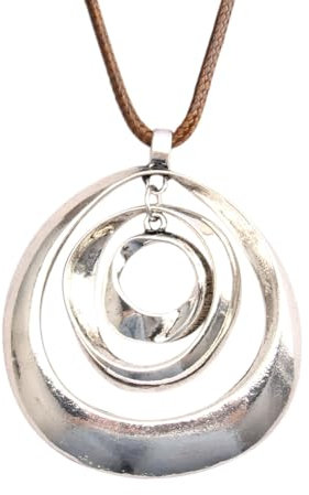 COOLLA Necklace Vintage Boho Style Multilayer Pendant Long Sweater Necklace Jewelry for Women Men with Adjustable Cord (silver)