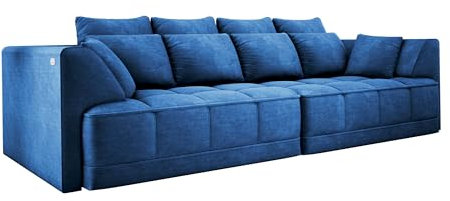 DomiMeble | Big Sofa Tiga XXL, Schlafsofa, Couch, Schlafcouch mit Schlaffunktion 302 cm Breit (Cloud 74)