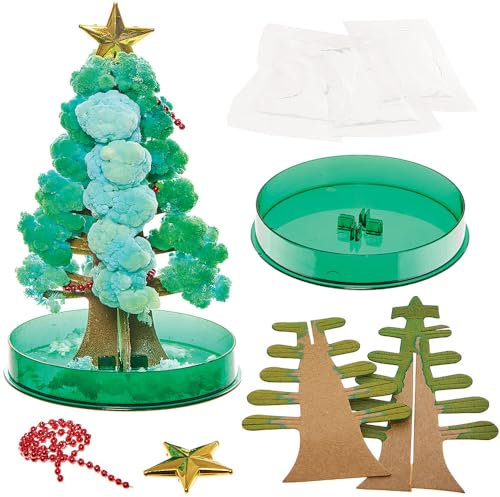 Baker Ross FN348 Arbres de Noël magiques - Lot de 2, Bricolage en cristal pour les enfants, Décorations de Noël pour les enfants