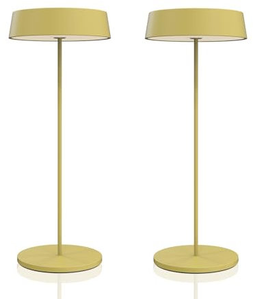 Palmina 901,2 Led Tischlampe Dimmbar,4400mah Led Tischlampe Kabellos, IP54-Schutz, Lampe Für Den Innen-/Außenbereich, Geeignet Für Abendessen, Lesen, Schlafzimmer, Garten Und Vieles Mehr/Gelb