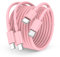 USB C to USB C Charger Cable 2m, 60W Type C Cable Lead Long Fast Charging Power for Apple iPhone 16 Pro/15 Pro Max, MacBook Pro 2021/2020, iPad Pro 12.9/11 inch/Mini/Air 5/4, Samsung-Pink
