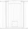 PawHut Barrera para Perros Puerta para Perros 76-104 cm Barrera de Seguridad para Perros con 2 Extensiones 7/14 cm y Doble Bloqueo para Escaleras y Puertas Blanco