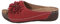 Pantofole da donna con plantare, in pelle, con plateau, Colore: rosso, 38 EU
