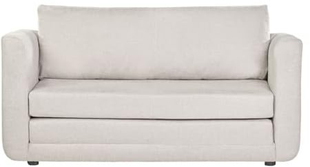 Schlafsofa, 2-Sitzer, Stoff, Velours-Effekt, strukturiert, Beige, Leon