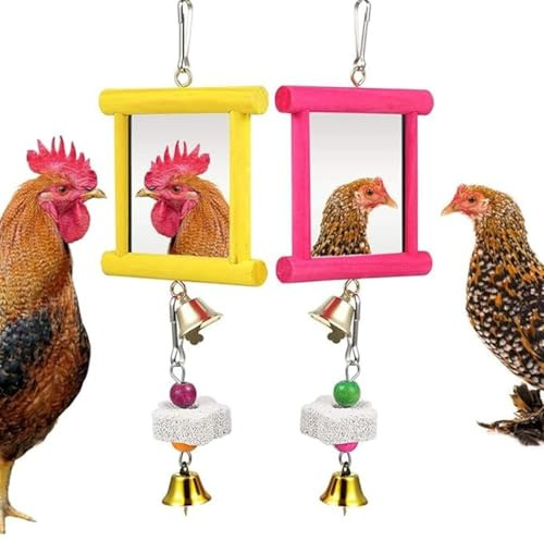 Miroir Jouet pour Poules,Jeu d'Éveil avec Miroir Anti-Ennui pour Poulailler - Sécurisé Multifonction Divertissement Volailles Jardin Ferme Espace Extérieur