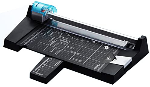 A4 metallgillotinpappersskärare, Papperskärare Kraftig roterande trimmer med 5 blad - Rak/Vågig/Prickig/Bikig/Avslipad, Skärstorlek 230x320 mm