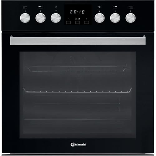 Bauknecht - HVS5 TH8VS3 ES Elektrischer Einbauherd - 65L Garraum - Hydrolyse-Reinigung, SoftClose-Tür, PowerHeißluft - Glas-Schalterblende - Energieeffizienz A - 59,5 x 59,5 x 56,4 cm - Schwarz