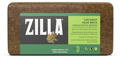 Zilla Coconut Husk Brick, Organic Bedding for Reptiles, Made with 100% Coconut Fiber, Ideal for Tropical Habitats and Egg Incubation