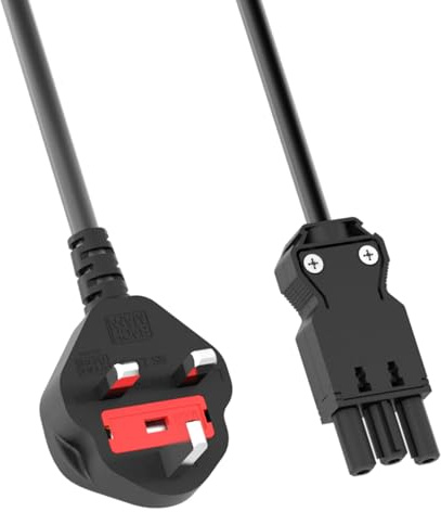 Bachmann Device supply cable UK GST18-2m Extension cord - Black, 375.068 (2m Extension cord - Black S1: molded UK-plug type 45 Black with 13A fuse, S2: Wieland GST18 coupling)